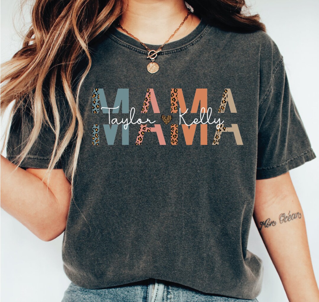 Custom Mama Shirt, Mom Shirt With Kids Names, Personalized Mom Tshirt ...