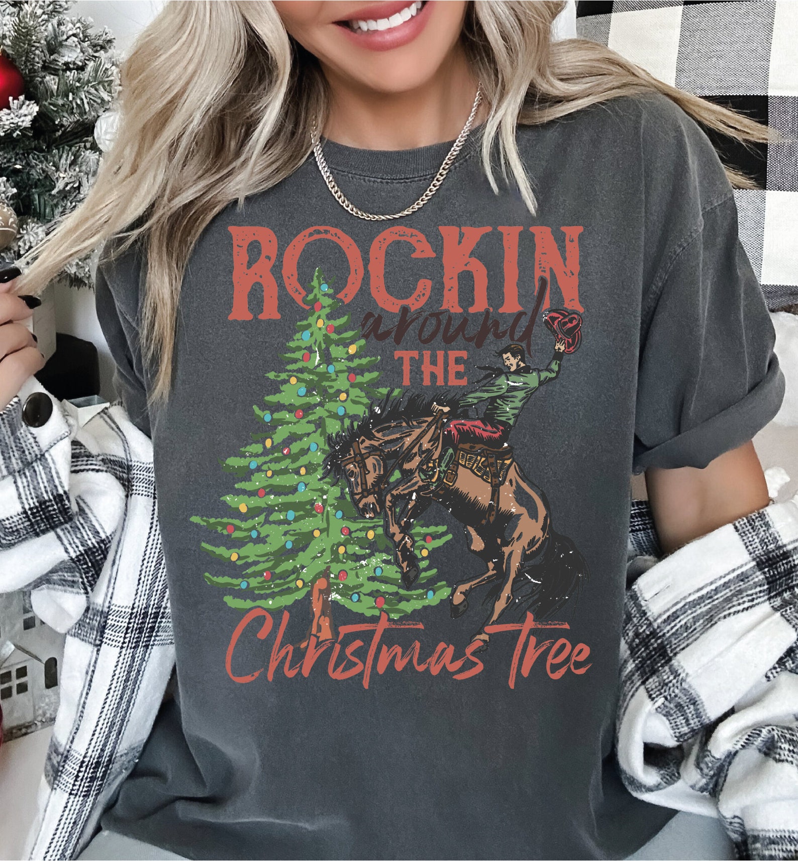 Rockin Around the Christmas Tree Comfort Colors Shirt, Country ...