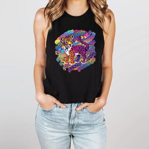 90s Inspired Tiger Tank Top, 1990&#39;s Tiger Crop Top, LS369