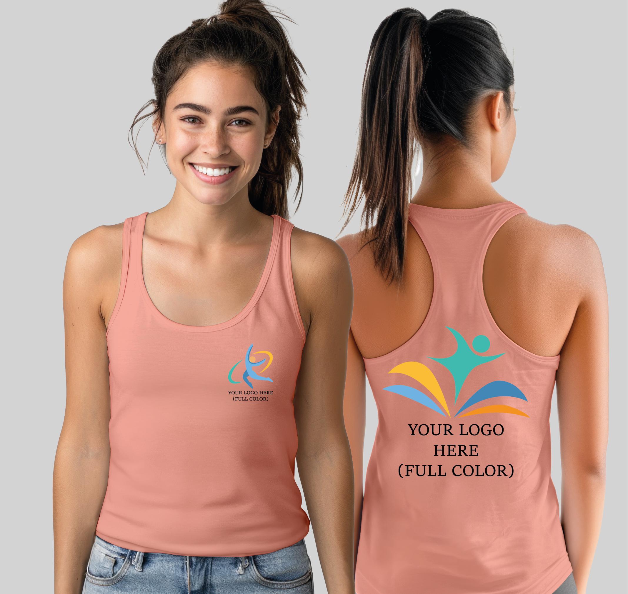 Custom Company Logo Racerback Tank Top, Your Business Logo Shirt, Brand ...