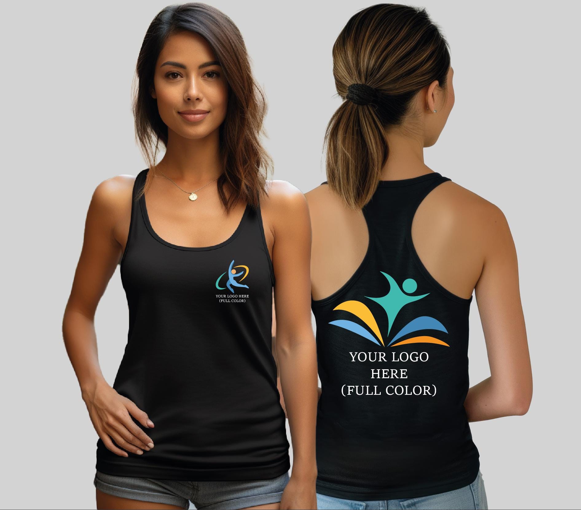 Custom Company Logo Racerback Tank Top, Your Business Logo Shirt, Brand ...