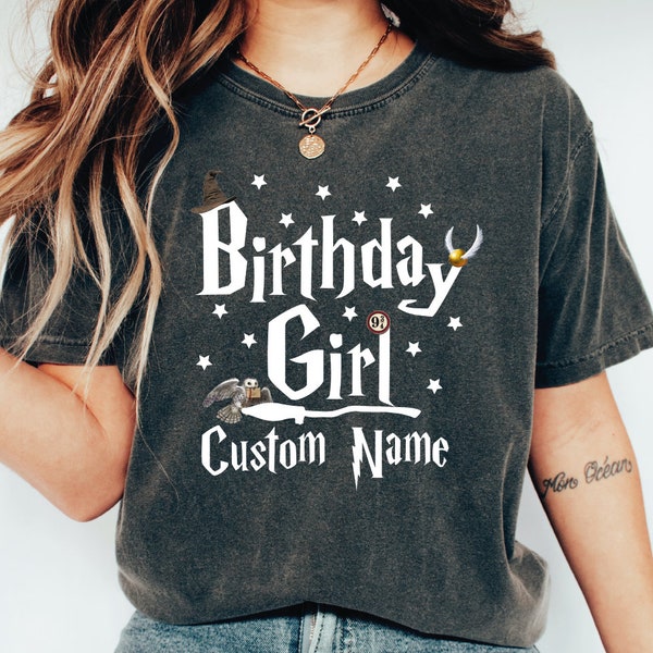 Custom Birthday Shirts For Women, Magic Birthday Girl Shirt, Birthday Gifts For Her, Wizard Birthday Tee, Birthday Gifts for Her, LS048