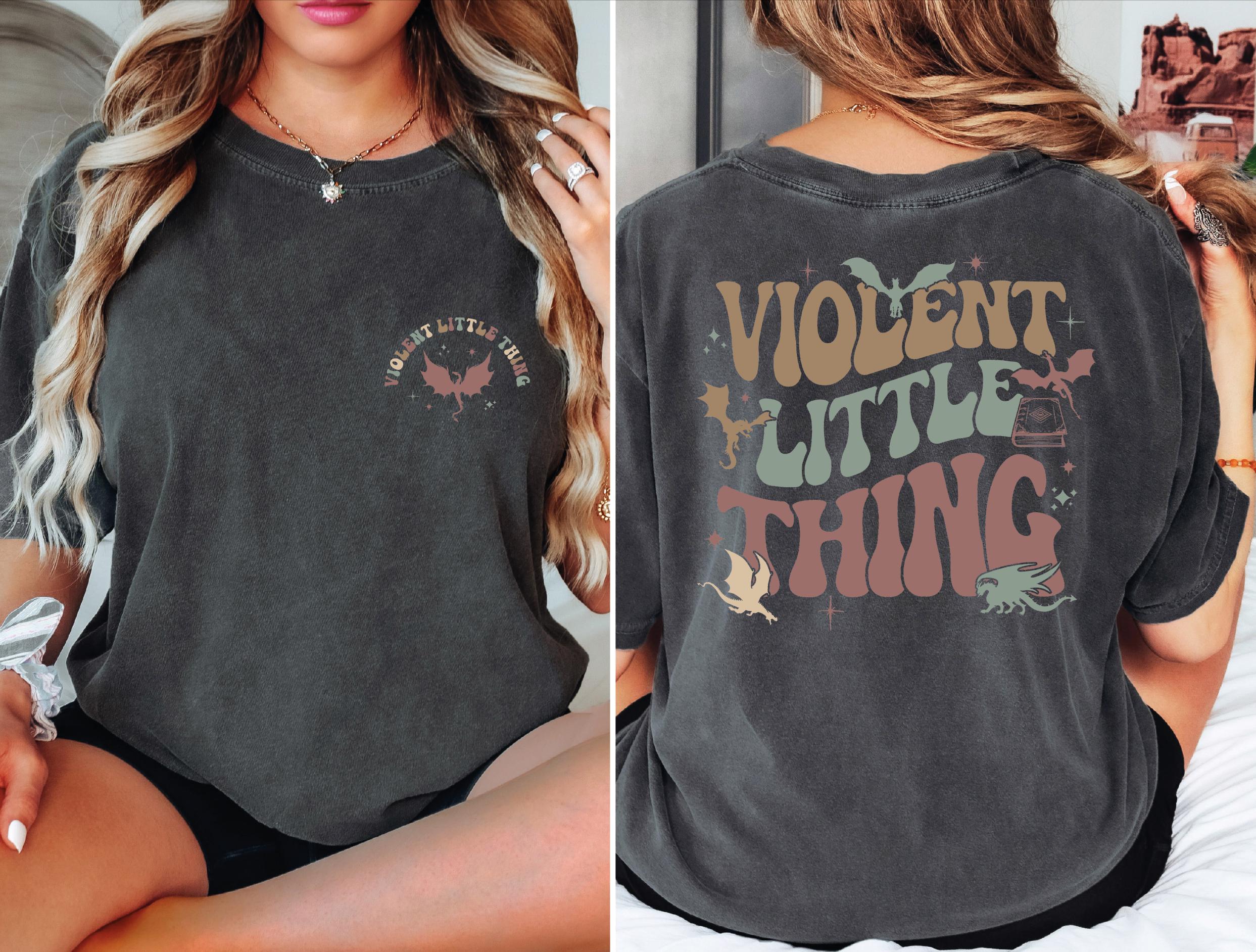 Comfort Colors Violent Little Thing  2-Sided Shirt, Fourth Wing Dragon Rider Tee ,Riders Quadrant Tee, Comfort Colors Basgiath Shirt L180