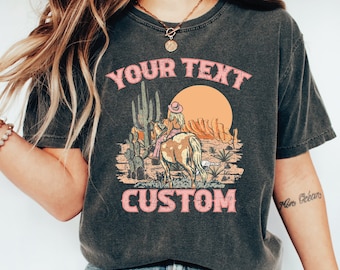 Custom Vintage Style Western Comfort Colors Shirt, Comfort Colors Bachelorette Party Tshirt, Sorority Shirt, Custom Cowgirls Shirt Gift-540