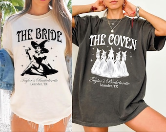 Bride's Coven Comfort Colors Shirt, Custom Witchy Bachelorette Party Shirt, Bridal Party Shirt, The Bride The Coven Shirt, L168