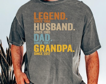 Camisa personalizada con leyenda para esposo, papá y abuelo, colores cómodos, camisa personalizada para abuelo, camisa para el Día del Padre, regalo para abuelo, camisa para abuelo L349