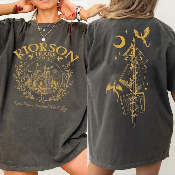 Xaden Riorson House Comfort Colors Shirt, Iron Flame Shirt, Dragon Rider 2-Sided Shirt, Violent Sorrengail, Bookish Gifts, L142