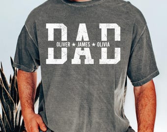 Custom Dad Shirt With Kids Names,  Personalized  Father's Day Tee, L732