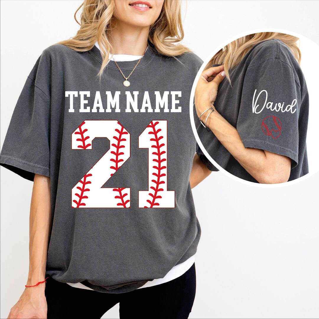 Custom Baseball Shirt: Personalized Number and Name Comfort Colors Tee ...