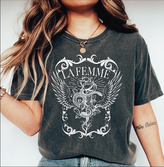 La Femme Comfort Colors Shirt, Snake And Rose Dark Art Comfort Colors Shirt, Snake And Rose Comfort Colors Shirt Gift-209