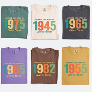 Camiseta personalizada de cumpleaños Comfort Colors, edición limitada de 1975, camiseta de cumpleaños personalizada de edición limitada, camiseta de cumpleaños retro, L248