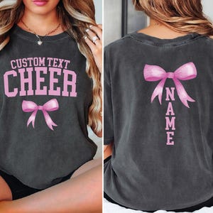 Comfort Colors Custom Mascot Cheer Shirt, Cheer Mom Shirt,  Ribbon School Team Shirt, Bow Mascot Shirt, Cheer Mascot Shirt, Sport Shirt L240