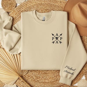 Personalized Papa Shirt With Kids Names Sweatshirt, Custom Dad Hoodie, Funny Father Birthday Gift, New Dad Crewneck, L352