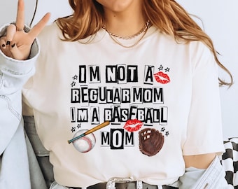 I'm Not Regular Mom Im A Baseball Mom Comfort Colors Shirt, Baseball Mama Shirt, Funny Baseball Mom T-Shirt, Gift for Baseball Mom LS900