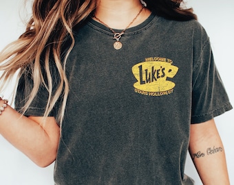 Luke's Diner Stars Hollow Comfort Colors Shirt Retro Text Luke's Diner  T-Shirt, Vintage Style Stars Hollow Shirt LS528