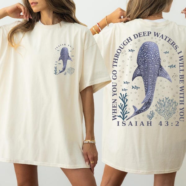 Comfort Colors Christian Shirt: Isaiah 43.2 Shirt, Bible Verse Tee,  Faith Based ,  Church Team