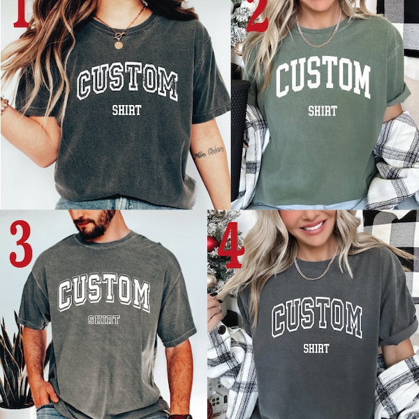 Custom College Comfort Colors Shirt, Custom University Shirt, Comfort Colors Sorority Shirt, Custom Football , Custom School Kids Tee LS776