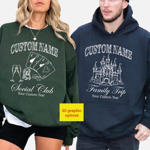 Custom Social Club Sweatshirt and hoodie, Coastal Beach Cocktail Bachelorette Sweatshirt, Disco Bach Party, Matching Family Trip Crewneck