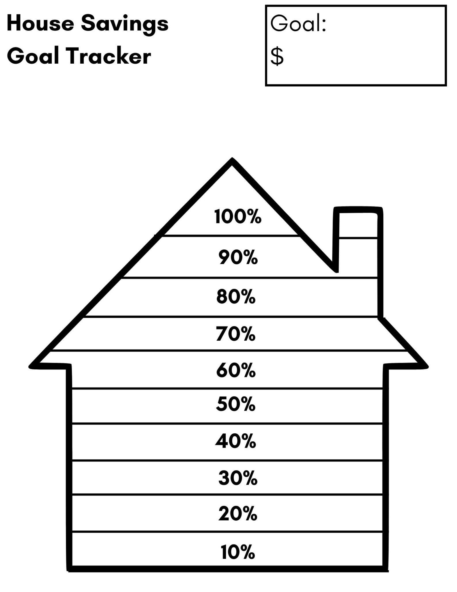 House Savings Goal Tracker PRINTABLE PDF - Etsy