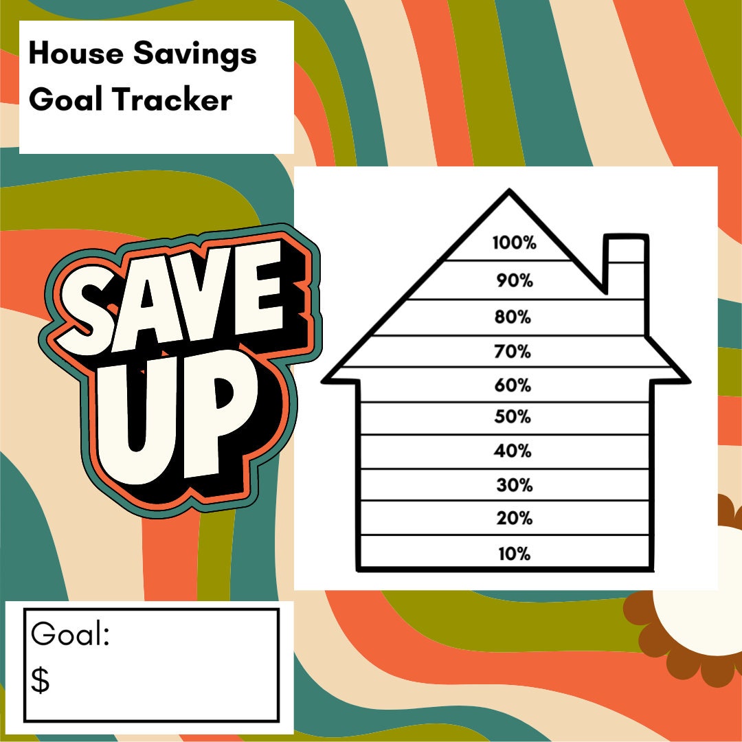 House Savings Goal Tracker PRINTABLE PDF - Etsy