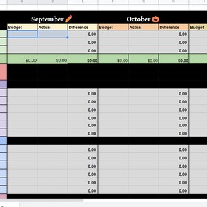 Cute &amp; Simple Personal Monthly Budget Spreadsheet google Sheets AND ...