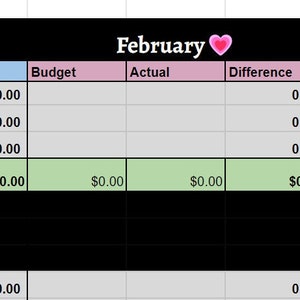 Cute &amp; Simple Personal Monthly Budget Spreadsheet google Sheets AND ...