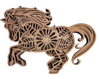 Horse multi layer mandala | wall art | home decor | 3D art