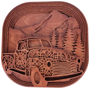 Truck multi layer mandala | wall art | home decor | 3D art