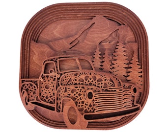 Truck multi layer mandala | wall art | home decor | 3D art