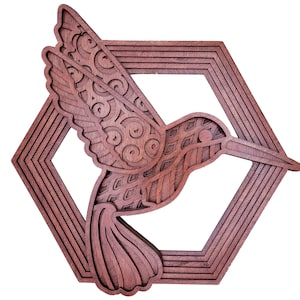 Kolibri geschichtetes 3D-Modell mehrschichtiges Mandala | Wandkunst | Wohndekor | 3D Kunst