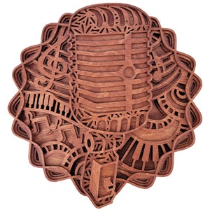 Microphone multi layer mandala | wall art | home decor | 3D art