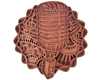 Microphone multi layer mandala | wall art | home decor | 3D art