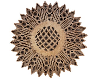 Sunflower multi layer mandala | wall art | home decor | 3D art