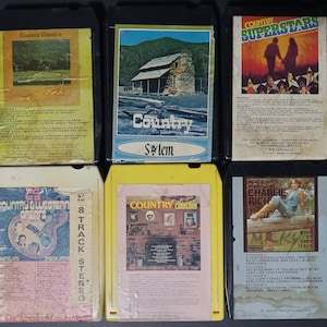 Used Vintage 8 Track Tapes, Retro 8-Track Tapes, Country Collections, Tommy Overstreet, Various Artists