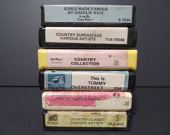Used Vintage 8 Track Tapes, Retro 8-Track Tapes, Country Collections, Tommy Overstreet, Various Artists