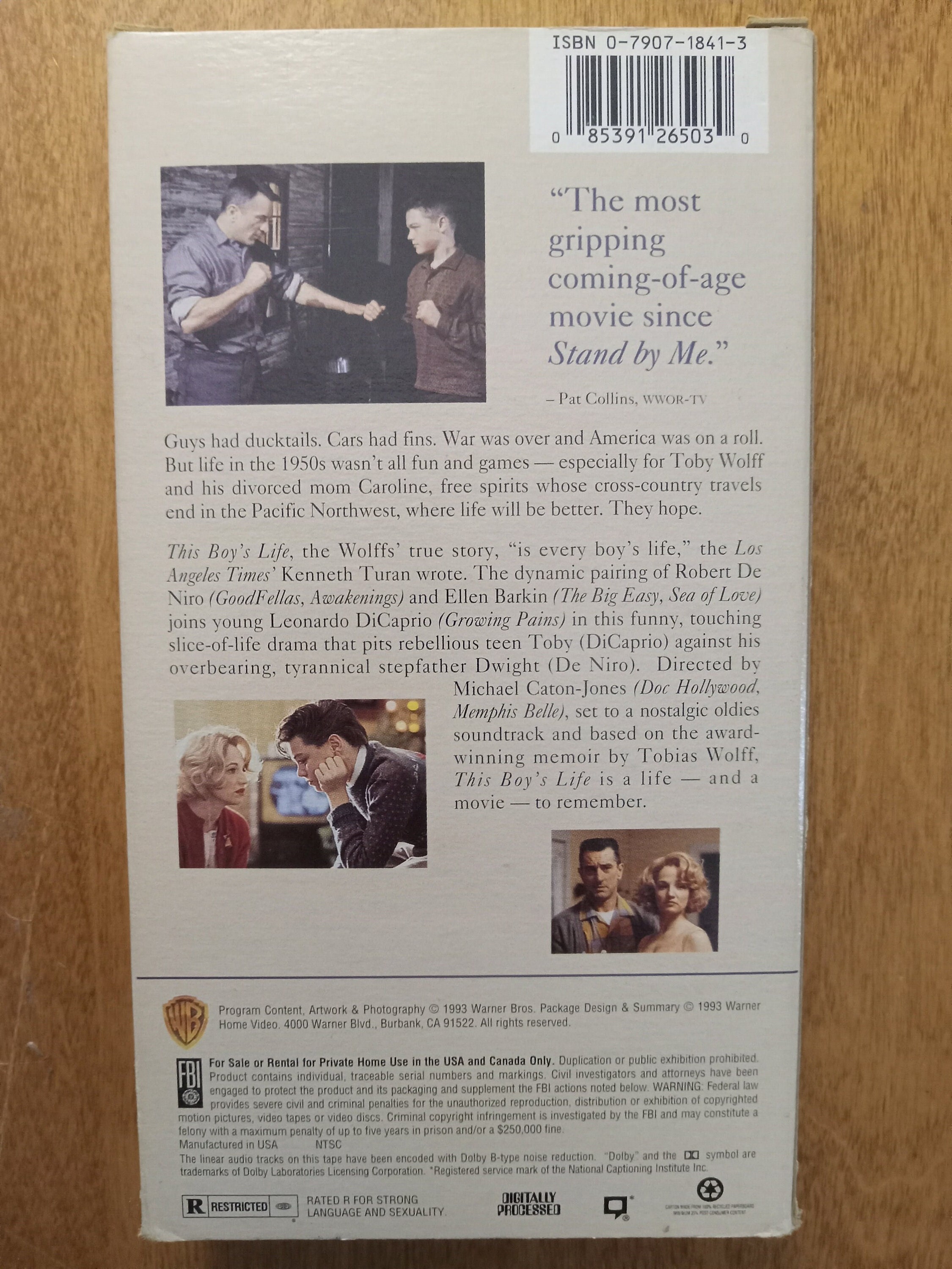 1993 This Boys Life VHS Movie Robert De Niro Ellen Barkin Leonardo 1993 this boys life vhs movie robert de niro ellen barkin leonardo