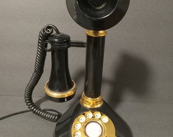 Vintage Telephone 1980's Seecofone Model Bonnie & Clyde Roaring 20'snd Faux Brass / Retro Telephone / Unique Gidft Idea / Retro Nostalgia