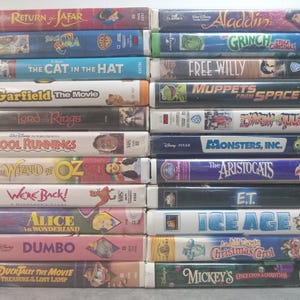 Pick One  Kids VHS Clamshell Movie Tapes | VHS Movie Collector | Unique Gift Idea | Used VHS Tape | Retro
