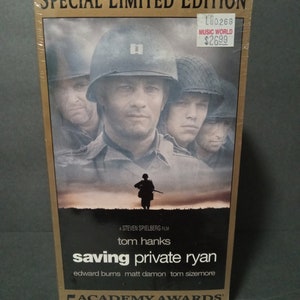 Sealed 1998 Saving Private Ryan - War/Action 2x VHS Tape bpxset watermarked factory sealed VHS Movie Collector | Unique Gift Idea | Used