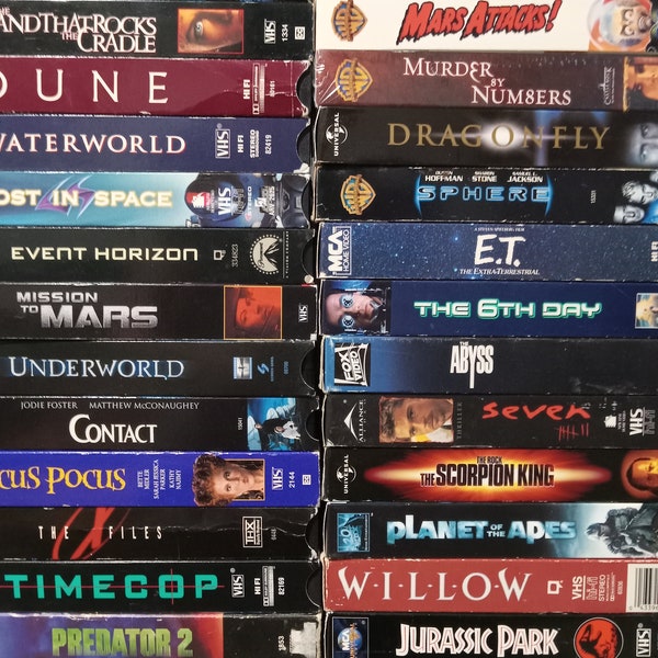 Updated - VHS Movie Tapes Pick One | Horror VHS | Sci-Fi, Thriller and More used vhs tapes | VHS Movie Collector | Retro Nostalgia