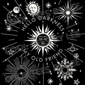Sun Moon Eclipse Celestial PNG digital file for DTF Totality Design for DTF dtg Sublimation Generic No Date State Wear All Year Astrology