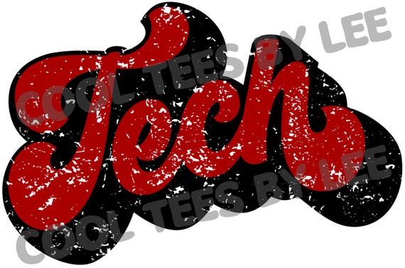 Tech Groovy Red Black Digital PNG file, DTF, DTG, Sublimation, Graphic Tee Design School Spirit, Make Your Own Tees!