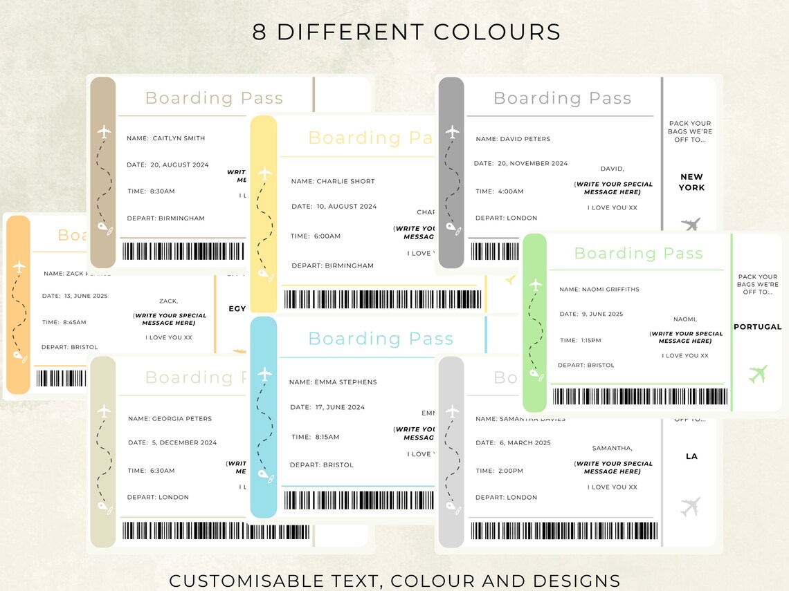 Custom Digital Boarding Pass by Enluxe Design: Personalized Travel ...