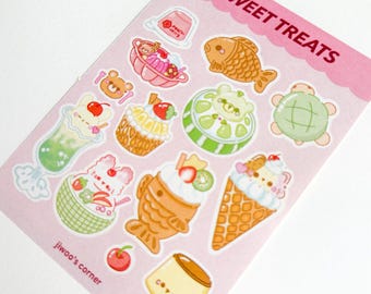 Sweet Treats Cat Sticker Sheet, Matte Planner Stickers
