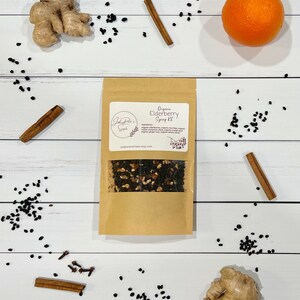 Organic Elderberry Syrup Kit | 100% organic | Makes 28-32 oz | Organic Cotton Brew Bag Option