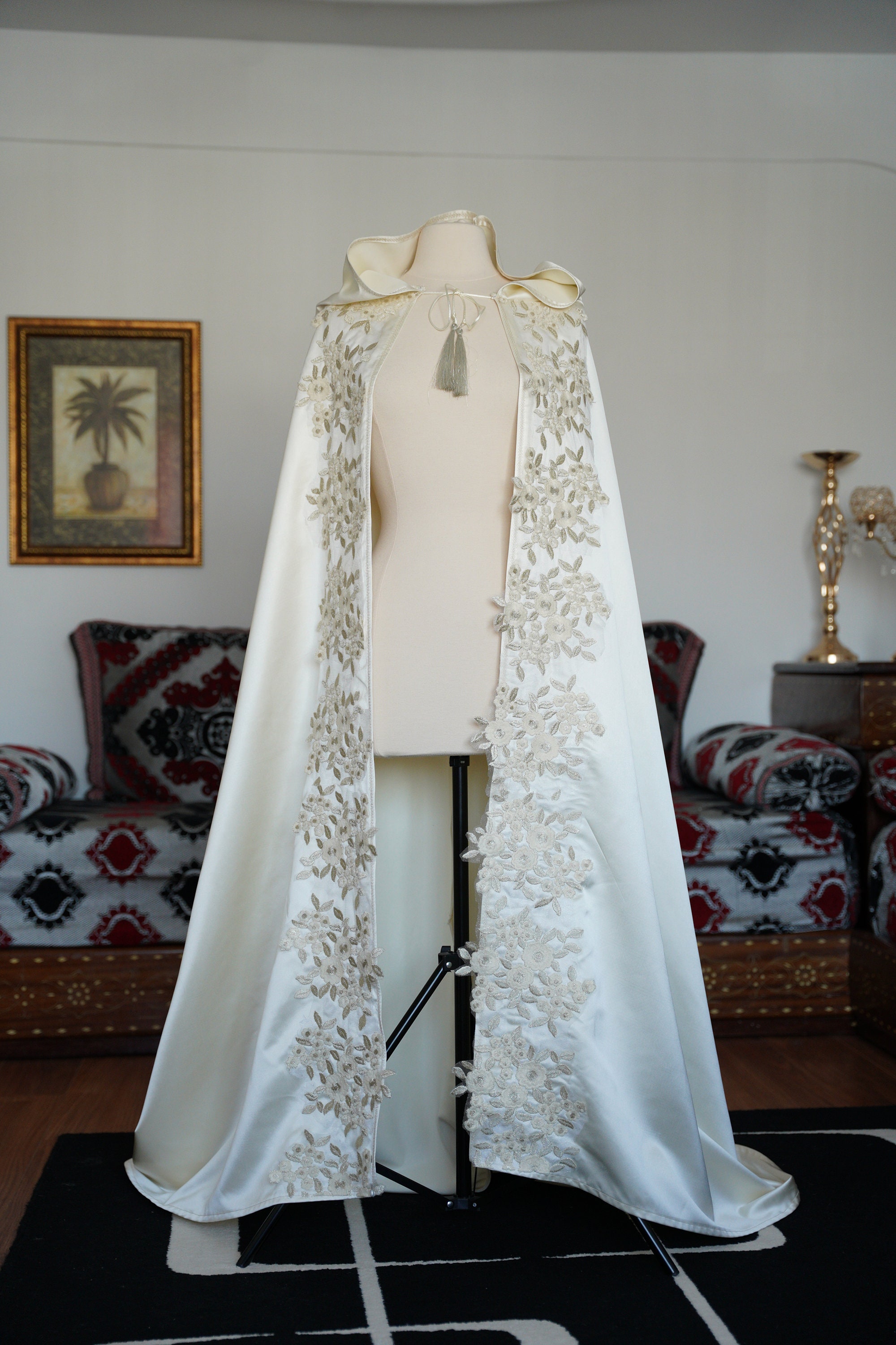 White velvet wedding cape sales