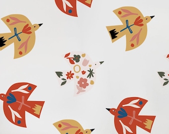 dove decals, folk art wall stickers *US orders ship DDP*