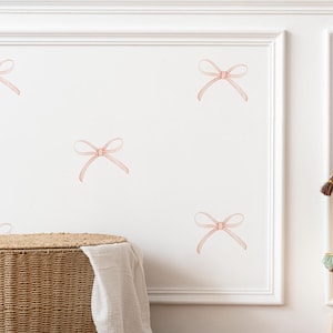 adesivi murali fiocchi coquette, adesivi murali nastro beige