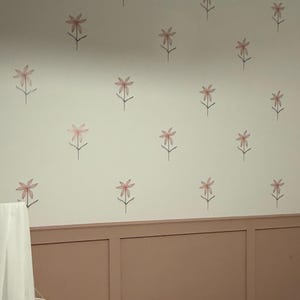 daisy floral flowers wall decals, baby girl nursery decor, fabric peel and stick stickers *US orders ship DDP*