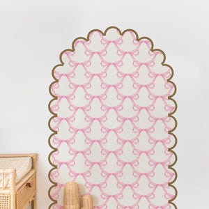 large bundle,pink coquette bows arch decal + scalloped wall molding frame arch 77x148 cm *US orders ship DDP*